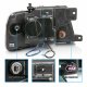 Ford F150 2004-2008 Black Projector Headlights with Dual Halo and LED