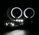 Dodge Ram 2002-2005 Black Dual Halo Projector Headlights with LED