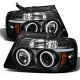 Ford F150 2004-2008 Black Dual CCFL Halo Projector Headlights with LED