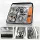 Cadillac Escalade 2003-2006 Clear Halo Projector Headlights with LED