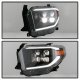 Toyota Tundra SR 2014-2017 Black Quad LED Projector Headlights Facelift DRL