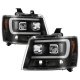Chevy Avalanche 2007-2013 Black Projector Headlights LED DRL