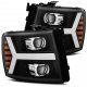 Chevy Silverado 2500HD 2007-2014 Black Projector Headlights LED DRL Dynamic Signal Activation