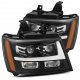 Chevy Avalanche 2007-2013 Glossy Black Projector Headlights LED DRL Activation
