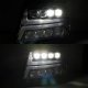 Chevy Avalanche 2007-2013 Black LED Quad Projector Headlights DRL Dynamic Signal Activation