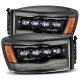Dodge Ram 2500 2006-2009 Glossy Black Smoked LED Quad Projector Headlights DRL Dynamic Signal