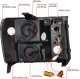 GMC Sierra 2500HD 2007-2014 Black DRL Projector Headlights LED Dynamic Signal