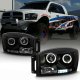 Dodge Ram 2006-2008 Black Smoked Halo Projector Headlights with LED