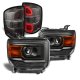 GMC Sierra 1500 2014-2015 Black Projector Headlights Smoked LED Tail Lights