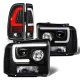 Ford F350 Super Duty 2005-2007 Black DRL Projector Headlights LED Tail Lights