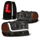 GMC Sierra 1999-2006 Smoked LED Tube DRL Headlights Tail Lights