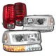 GMC Yukon 2000-2006 DRL Projector Headlights LED Bumper Lights Tail Lights