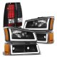 Chevy Silverado 1500HD 2003-2006 Black DRL Headlights LED Tail Lights