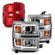 Chevy Silverado 1500 2014-2015 DRL Projector Headlights LED Tail Lights