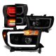 Toyota Tundra 2007-2013 Black Smoked LED DRL Projector Headlights Tail Lights