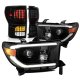 Toyota Tundra 2007-2013 Glossy Black Facelift DRL Projector Headlights Tinted Full LED Tail Lights