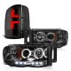 Dodge Ram 3500 2003-2005 Smoked Halo Projector Headlights Custom LED Tail Lights