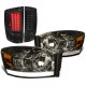 Dodge Ram 2007-2008 Smoked Tube DRL Headlights LED Tail Lights