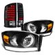 2006 Dodge Ram Black Tube DRL Headlights LED Tail Lights