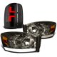 2006 Dodge Ram Smoked Tube DRL Headlights Custom LED Tail Lights