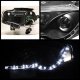 VW Passat 2006-2009 Black Projector Headlights with LED Daytime Running Lights