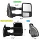 Ford F350 Super Duty 2003-2007 Glossy Black Tow Mirrors Smoked Switchback LED Sequential Signal