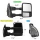Ford F550 Super Duty 2003-2007 Glossy Black Tow Mirrors Smoked Switchback LED Sequential Signal