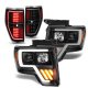 Ford F150 2009-2014 Black LED DRL Projector Headlights Tail Lights