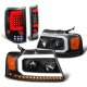 Ford F150 2004-2008 Black DRL Projector Headlights LED Signals Full LED Tail Lights