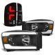 Dodge Ram 2007-2008 Black DRL Headlights Tinted Custom LED Tail Lights