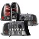 Dodge Durango 1998-2003 Black DRL Headlights LED Tail Lights