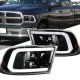 Dodge Ram 2009-2018 Black Tube DRL Projector Headlights LED Tail Lights