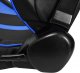 Black Racing Bucket Seats Reclining Leather Blue Strip