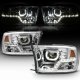 Dodge Ram 1500 2009-2018 Clear Halo Projector Headlights LED DRL