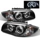 BMW 128i 2008-2013 E82 E88 Black Dual Halo Projector Headlights