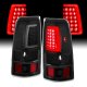 Chevy Silverado 2500 2003-2004 Black Smoked Tube LED Tail Lights