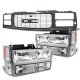 1994 GMC Jimmy Full Size Black Grille Clear Headlights Set