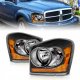 Dodge Durango 2004-2006 Black Euro Headlights