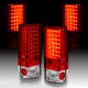 Chevy Astro 1985-2005 Red and Clear LED Tail Lights