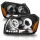 Dodge Magnum 2005-2007 Projector Headlights Black Halo LED