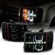 GMC Sierra 2500HD 2007-2014 Black Smoked Halo Projector Headlights LED