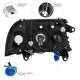 Dodge Dakota 1997-2004 Black Dual Halo Projector Headlights