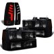 GMC Yukon 1994-1999 Black Smoked Headlights Custom Tube LED Tail Lights