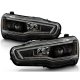 Mitsubishi Lancer 2008-2017 Black Projector Headlights LED DRL Dynamic Signal