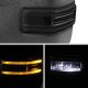 Ford F350 Super Duty 2008-2016 Glossy Black Towing Mirrors Smoked LED Lights Power Heated