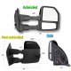 Ford Excursion 2000-2002 Glossy Black Towing Mirrors Smoked LED Lights Power Heated