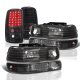 Chevy Tahoe 2000-2006 Black Headlight Set LED Tail Lights