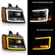 Chevy Suburban 2007-2014 Black DRL Projector Headlights LED DRL Dynamic Signal