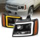 Chevy Tahoe 2007-2014 Black DRL Projector Headlights LED DRL Dynamic Signal