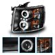 Chevy Silverado 2500HD 2007-2014 Black Projector Headlights Halo LED